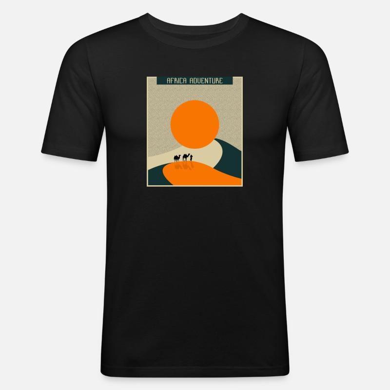 Afrika ,wüste, sonne, - Männer Slim Fit T-Shirt - Schwarz