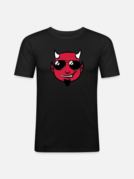 Devil deceitful goatee sunglasses - Men's Slim Fit T-Shirt - black