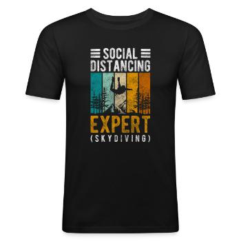 Skydive Jump Hobby Tandem Jump - Men's Slim Fit T-Shirt - black - Front - Nik (191cm)