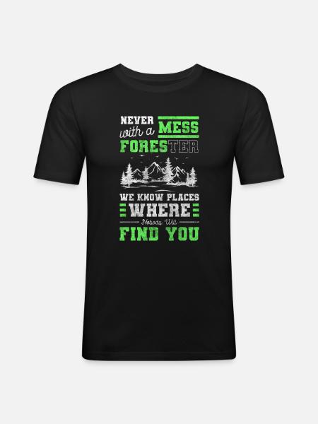 Waldarbeiter Wälder Baum - Männer Slim Fit T-Shirt - Schwarz