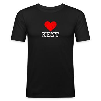 Heart KENT | Love KENT - Men's Slim Fit T-Shirt - black - Front - Nik (191cm)