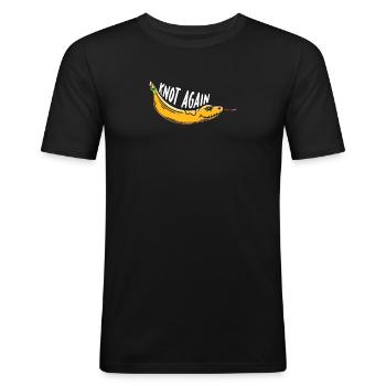 Banana Ball Phyton Schon Wieder Verknotet - Männer Slim Fit T-Shirt - Schwarz - Vorne - Nik (191cm)