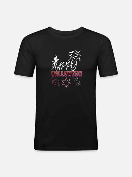 HAPPY HALLOWEEN - T-shirt près du corps Homme - noir