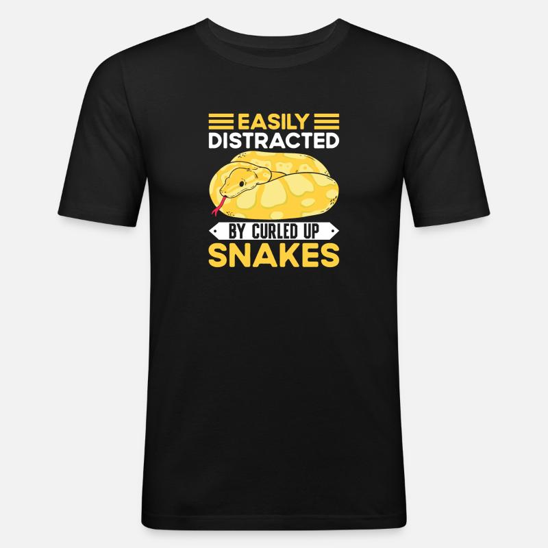 Banana Ball Python Saying - Men's Slim Fit T-Shirt - black