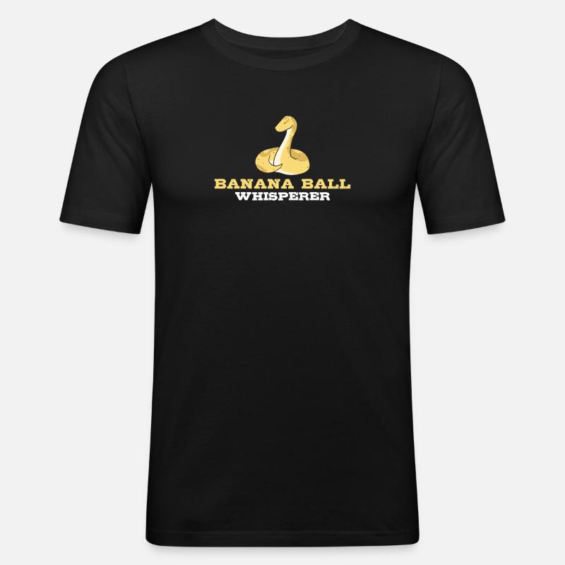 Banana Ball Python Flüsterer - Männer Slim Fit T-Shirt - Schwarz