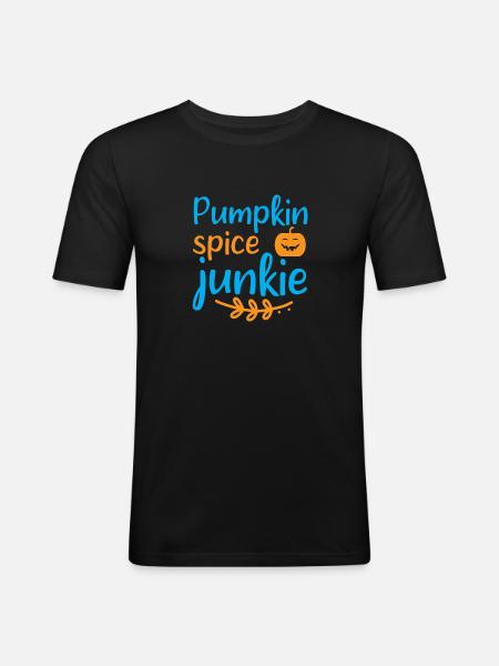 Pumpkin spice junkie - Men's Slim Fit T-Shirt - black
