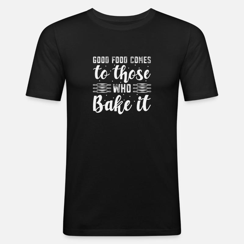 Baking Cake Baker Confectioner - Men's Slim Fit T-Shirt - black