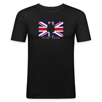 RIP Queen Uk Flag - Men's Slim Fit T-Shirt - black - Front - Nik (191cm)