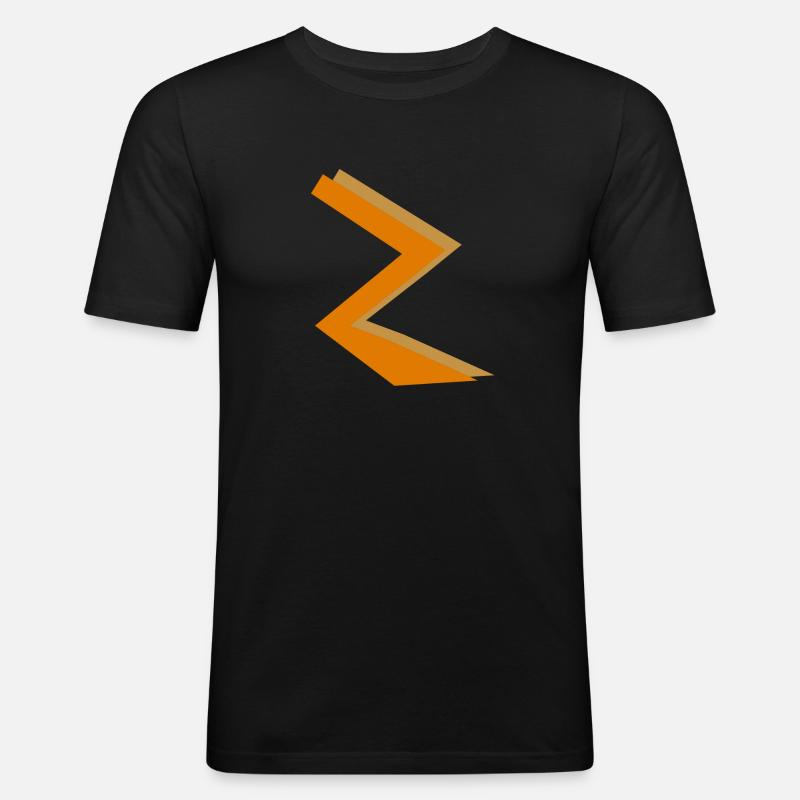 ZickZack2 - Männer Slim Fit T-Shirt - Schwarz