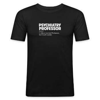 Professeur de psychiatrie - T-shirt près du corps Homme - noir - Devant - Nik (191cm)