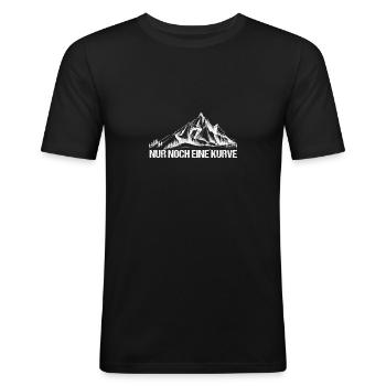 Nur Noch Eine Kurve Wanderer Bergsteiger lustiges - Männer Slim Fit T-Shirt - Schwarz - Vorne - Nik (191cm)