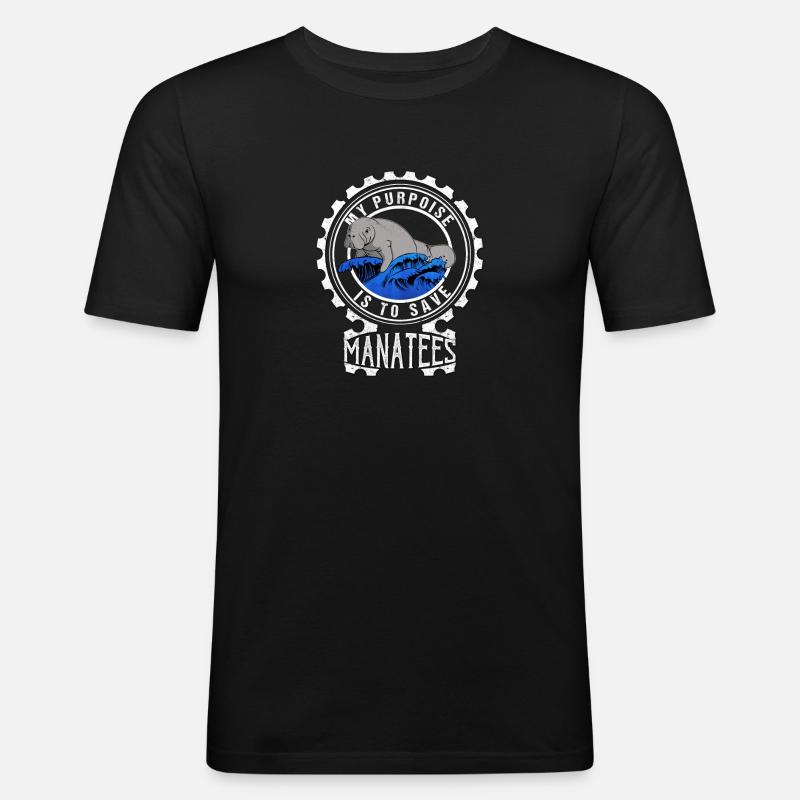 Manatee Manatee Manti Floaty Kartoffeln - Männer Slim Fit T-Shirt - Schwarz