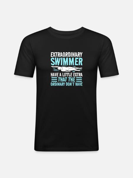 Équipe de natation nageuse - T-shirt près du corps Homme - noir