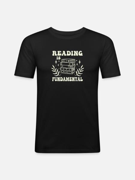Reading Is Fundamental - Men's Slim Fit T-Shirt - black