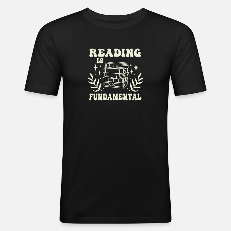 Reading Is Fundamental - Männer Slim Fit T-Shirt - Schwarz