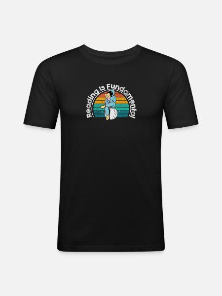 Reading Is Fundamental - Men's Slim Fit T-Shirt - black