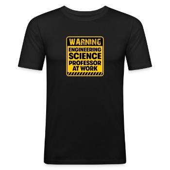 Professeur de sciences de l’ingénieur au travail - T-shirt près du corps Homme - noir - Devant - Nik (191cm)