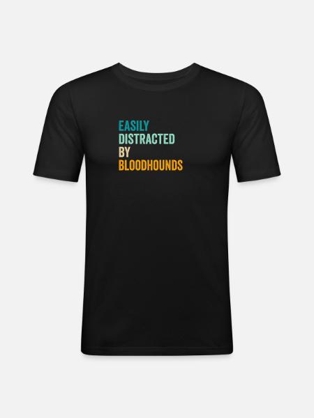 Easily Distracted By Bloodhounds - Men's Slim Fit T-Shirt - black