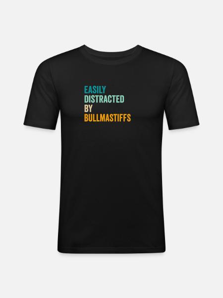Easily Distracted By Bullmastiffs - Men's Slim Fit T-Shirt - black