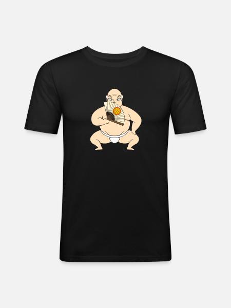 Samurai Funny Fun Naked - Men's Slim Fit T-Shirt - black