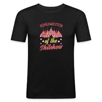 Zirkuspartyzubehör - Ringmeister Der Scheiße - Männer Slim Fit T-Shirt - Schwarz - Vorne - Nik (191cm)