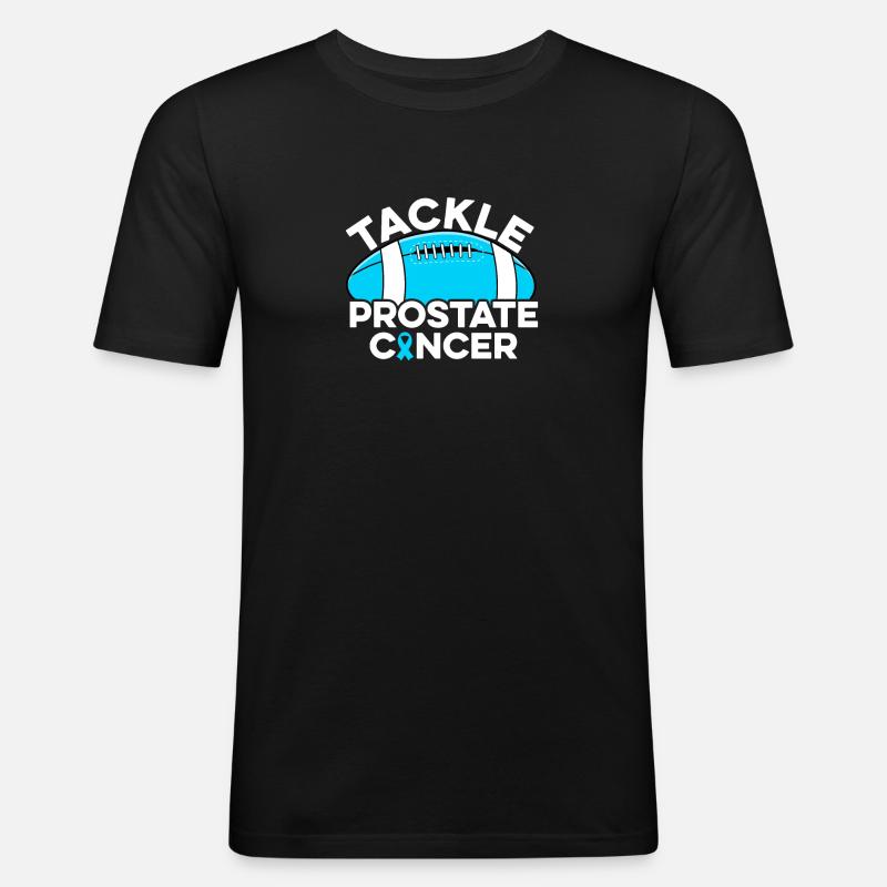 Prostatakrebs bekämpfen Fußball Prostatakrebs - Männer Slim Fit T-Shirt - Schwarz