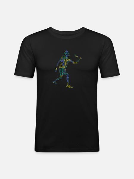 Joueurs de badminton - T-shirt près du corps Homme - noir