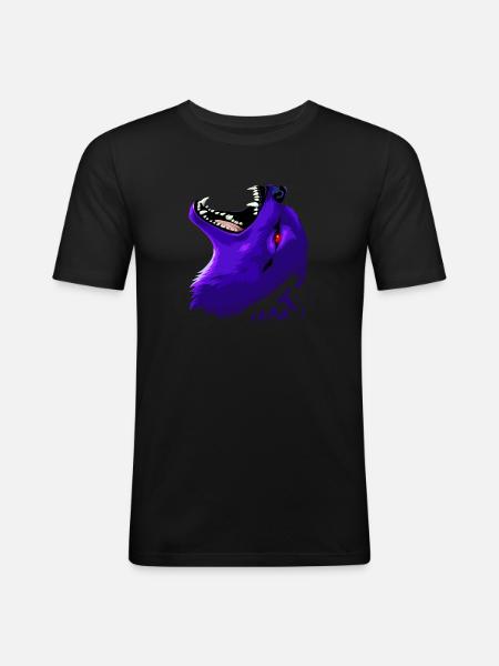 Lilac wolf - Men's Slim Fit T-Shirt - black