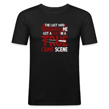 Krimiserie - Krimifan - Nicht stören Tatort - Männer Slim Fit T-Shirt - Schwarz - Vorne - Nik (191cm)