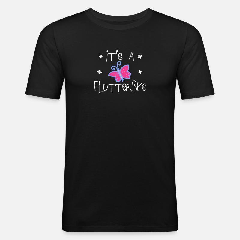 it's a flutterbye| Butterfly - Men's Slim Fit T-Shirt - black