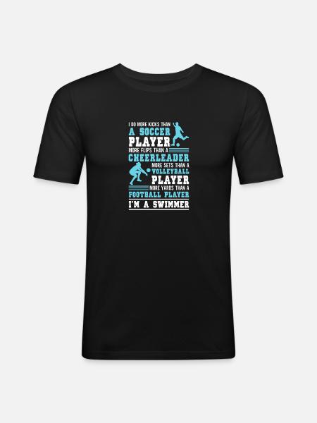 Nageurs amusants - T-shirt près du corps Homme - noir