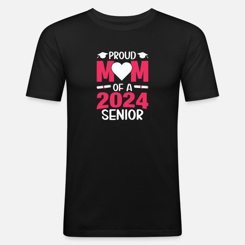 Lustige Stolze Mutter Eines Abschlussgeschenks - Männer Slim Fit T-Shirt - Schwarz