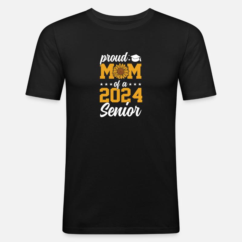 Lustige Stolze Mutter Eines Abschlussgeschenks - Männer Slim Fit T-Shirt - Schwarz
