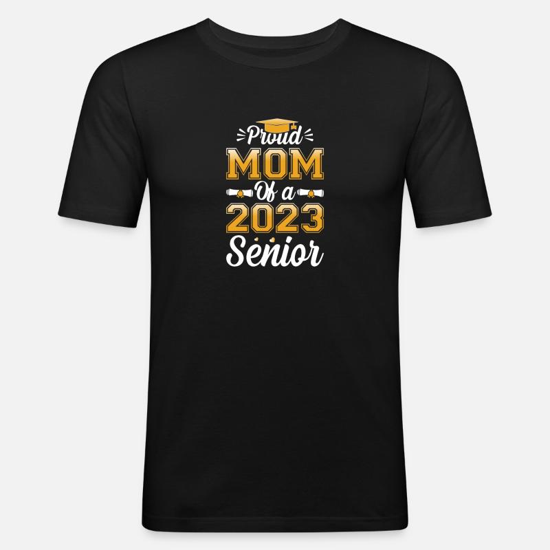Lustige Stolze Mutter Eines Abschlussgeschenks - Männer Slim Fit T-Shirt - Schwarz