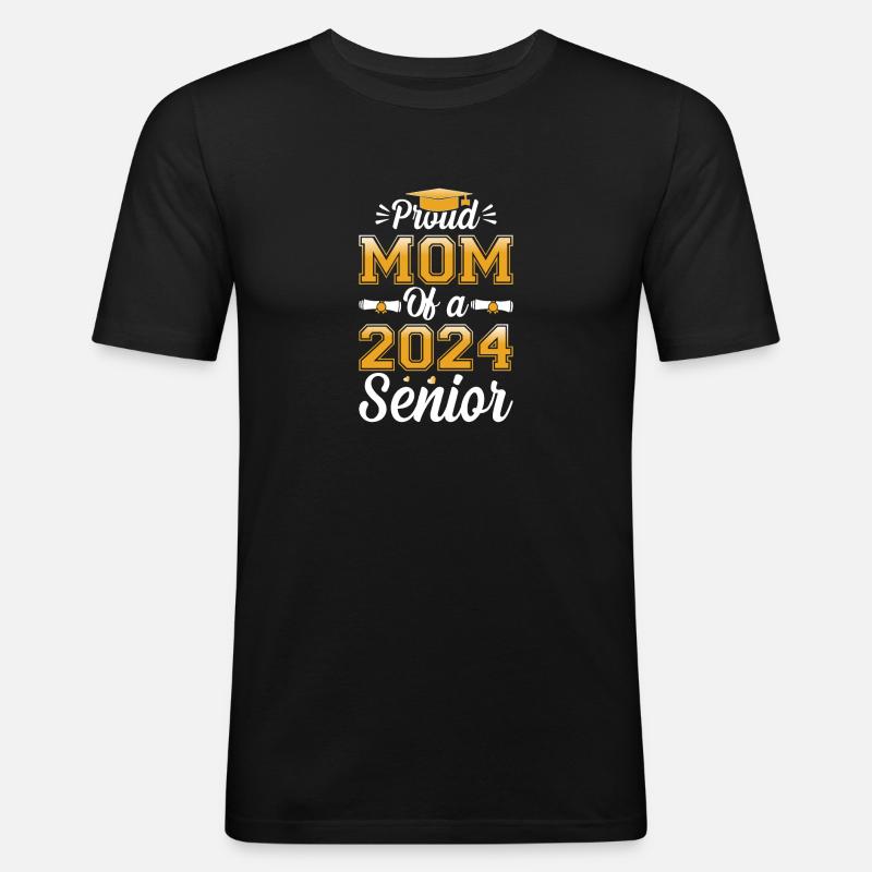 Lustige Stolze Mutter Eines Abschlussgeschenks - Männer Slim Fit T-Shirt - Schwarz