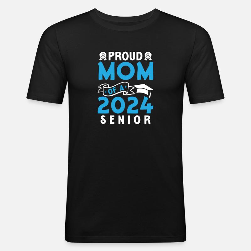 Lustige Stolze Mutter Eines Abschlussgeschenks - Männer Slim Fit T-Shirt - Schwarz