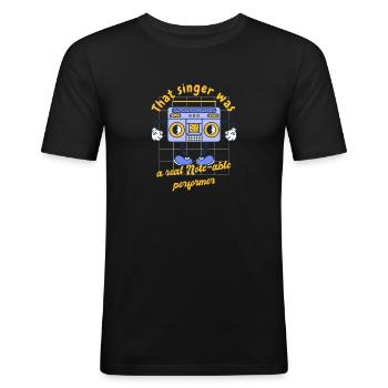 Ce chanteur était une vraie musique d’interprète remarquable - T-shirt près du corps Homme - noir - Devant - Nik (191cm)