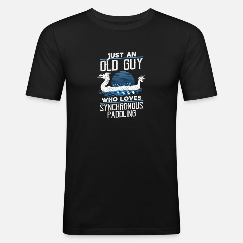 Wikinger nordisch Drachenboot - Männer Slim Fit T-Shirt - Schwarz