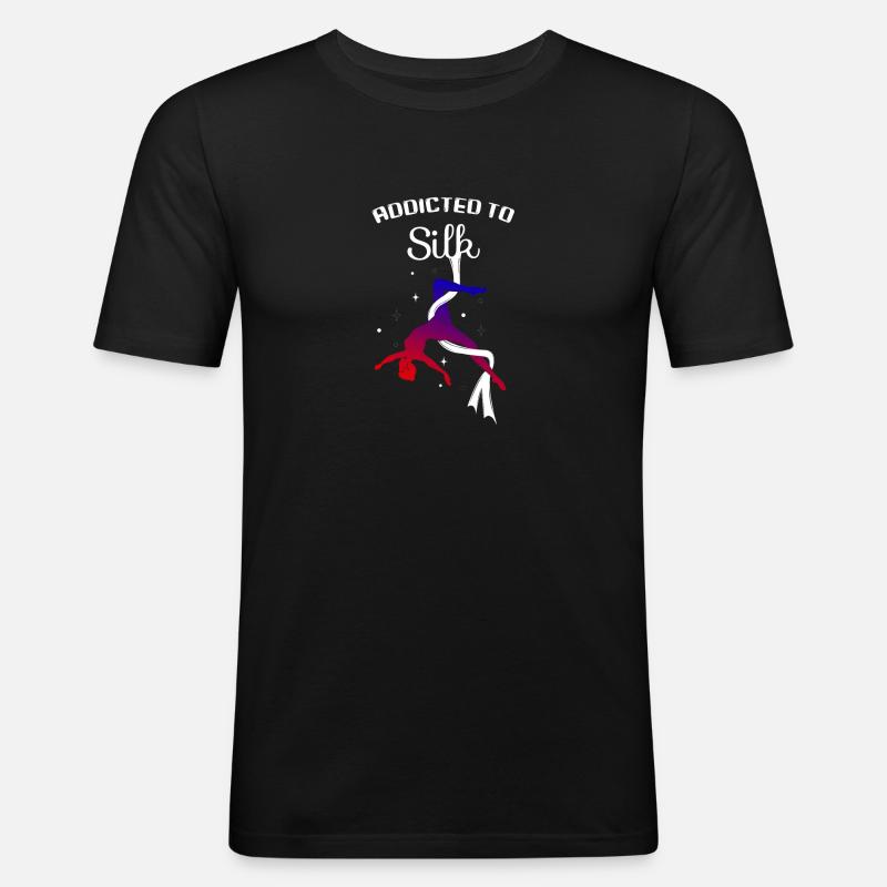 Luftakrobatik Seidentücher Tänzer - Männer Slim Fit T-Shirt - Schwarz