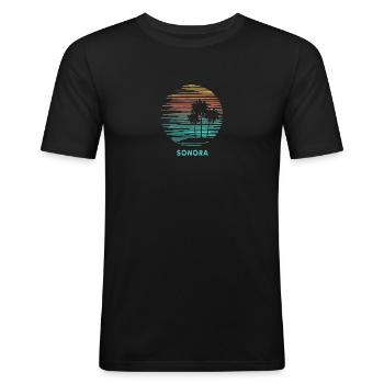 Sonora Mexiko Cool Souvenir Urlaub Künstlerisch - Männer Slim Fit T-Shirt - Schwarz - Vorne - Nik (191cm)
