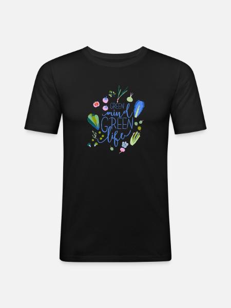 Green Mind Green Life - Men's Slim Fit T-Shirt - black