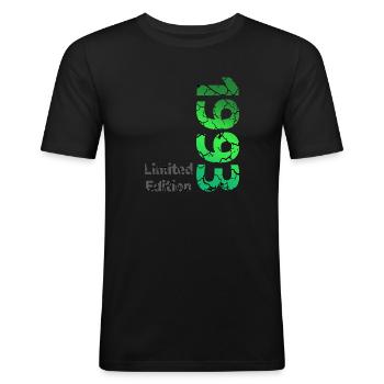1993 Limited Edition - Männer Slim Fit T-Shirt - Schwarz - Vorne - Nik (191cm)