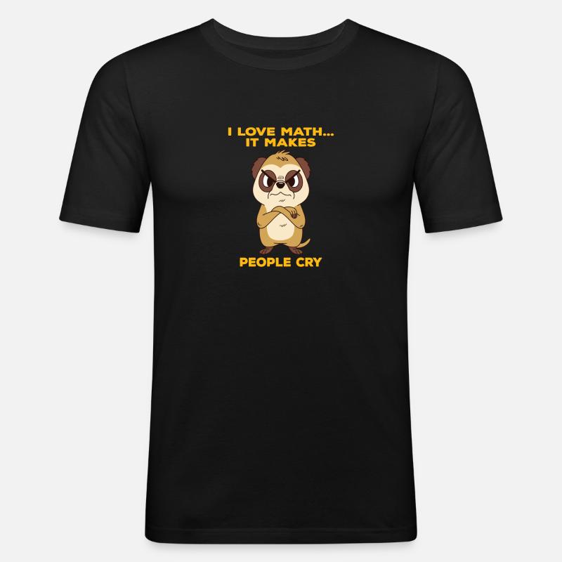Wütendes Erdmännchen mag Mathematik - Männer Slim Fit T-Shirt - Schwarz