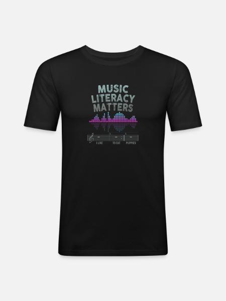 Music Literacy Matters - Men's Slim Fit T-Shirt - black