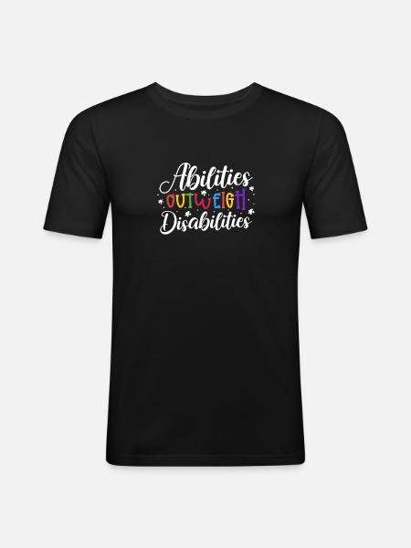 Autism awareness - abilities predominate - Men's Slim Fit T-Shirt - black