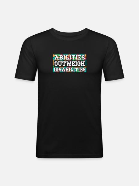 Autism awareness - abilities predominate - Men's Slim Fit T-Shirt - black