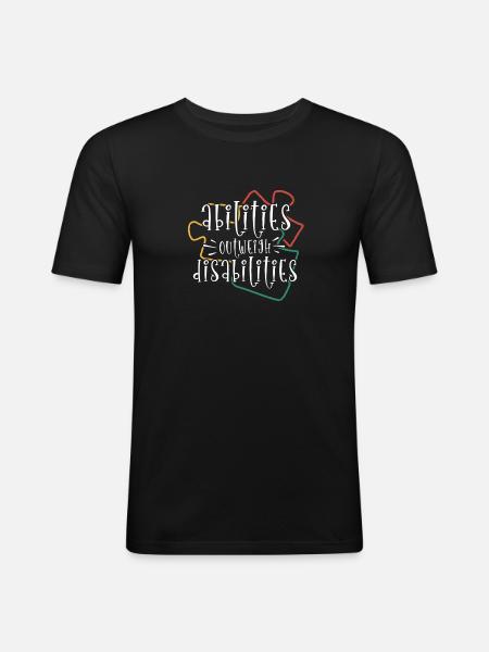 Autism awareness - abilities predominate - Men's Slim Fit T-Shirt - black