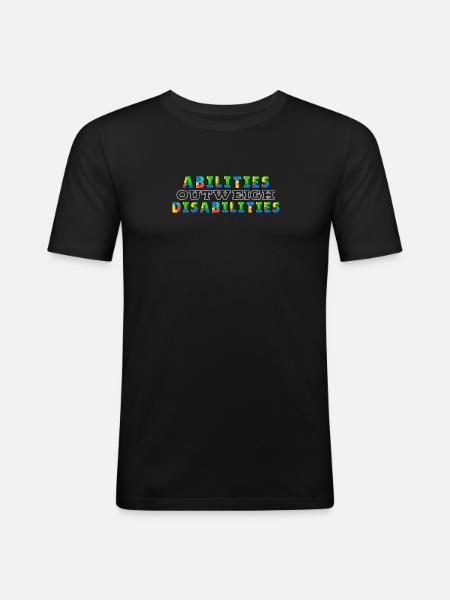 Autism awareness - abilities predominate - Men's Slim Fit T-Shirt - black