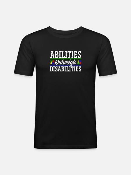 Autism awareness - abilities predominate - Men's Slim Fit T-Shirt - black