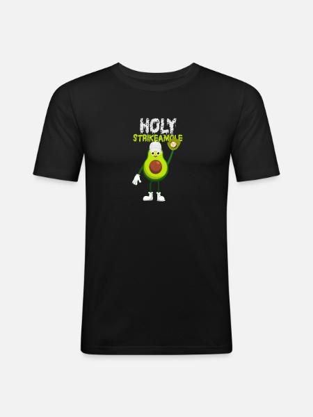 Holy Strikeamole Baseball Softball Avocado - Men's Slim Fit T-Shirt - black